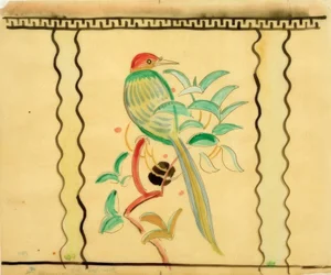 Oiseau vert (Projet de vase)
