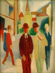 Rue lumineuse avec des gens