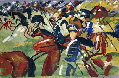 Hussards en partance, 1913
