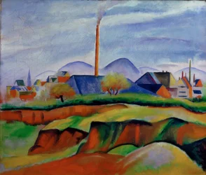 Paysage avec usine