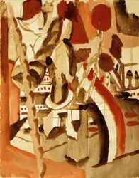 Fille devant une ville