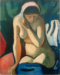 Fille nue avec foulard