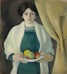 Portrait avec pommes