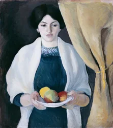 Portrait avec des pommes