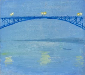 Pont sur le Rhin le soir