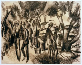 Promeneurs dans le parc