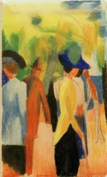 Promeneurs sous les arbres (Promeneurs dans le parc)