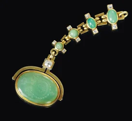 Sceau pivotant orné de bijoux par Fabergé, vers 1890