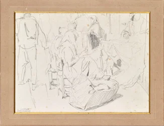 Femmes avec foulards et berceau
