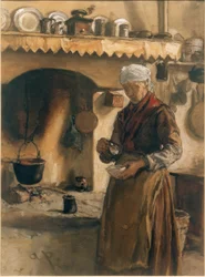 Paysanne italienne au foyer