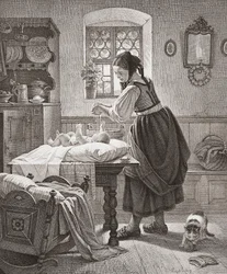 La toilette. Soins aux enfants au XIXe siècle