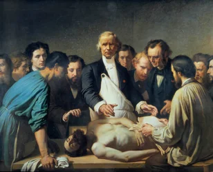 Docteur Alfred Velleau (1795-1867) à la Charité procédant à une autopsie