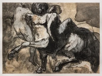 Centaure enlevant deux femmes