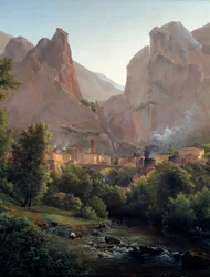 Le village de Moustiers Sainte Marie (détail)