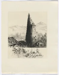 Frédéric Mistral : Mémoires et Récits de Frédéric Mistral : tour dans un paysage/ homme et gibier mort (insert après p. 200)