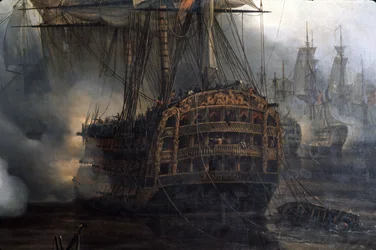 Bataille de Trafalgar, détail, par Auguste Etienne Francois Mayer (1805-1890)