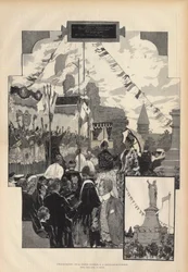 Inauguration de la statue du pape Urbain II à Châtillon-sur-Marne le 21 juillet 1887. Dessin d