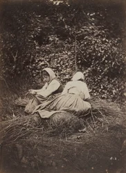 Deux paysannes assises