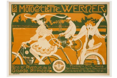 La Motocyclette Werner. Paris 10 Avenue de la Grande Armée. 1er prix dans Paris-Vienne 1500 km, Paris-Berlin 1200 km