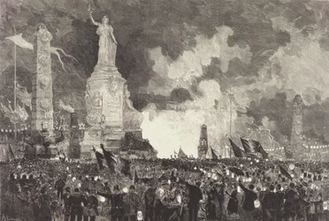 14 Juillet. Illumination de la Place de la République, 1883.