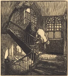 Escalier de la maison où était le Château Rouge