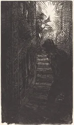 Escalier sculpté rue Boutebrie
