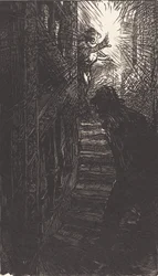 Escalier sculpté rue Boutebrie
