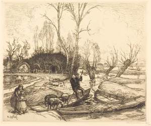 Au marais inondé - Le berger