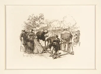 Homme dans un déambulateur, avec d