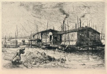 Vieux bateaux-lavoirs à Grenelle
