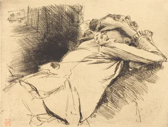 Femme couchée sommeillant