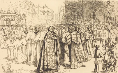 Retour de la procession à la cathédrale de Nantes