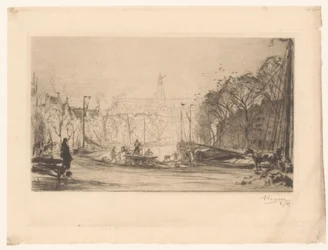 Vue sur le Spaarne et la Sint Bavo