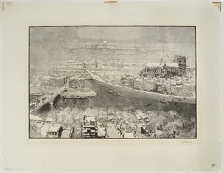 Paris sous la neige, vu du haut de Saint-Gervais