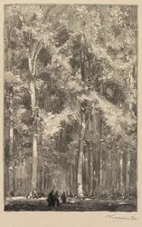 Forêt de Fontainebleau : Matin, Carrefour de la route des Forts de Marlotte..., 1890