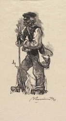 Forêt de Fontainebleau : Le chasseur de serpents, 1890