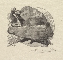 Forêt de Fontainebleau : La roche qui tremble, 1890