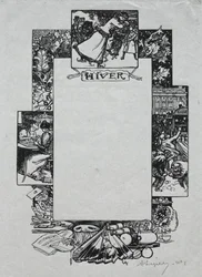 Almanach de Paris, 1897: Bordure décorative, Hiver