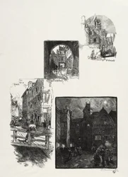 Rouen Illustré : Rue des Charrettes, Rue de Halage, Rue Eau de Robec, Place des Arts, 1896