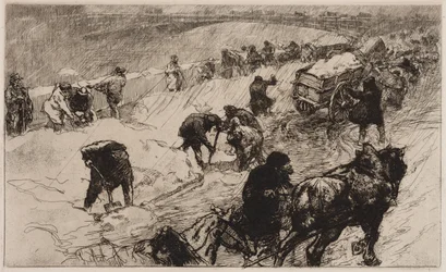 Bataille de boules de neige : Quai aux Fleurs, 1890