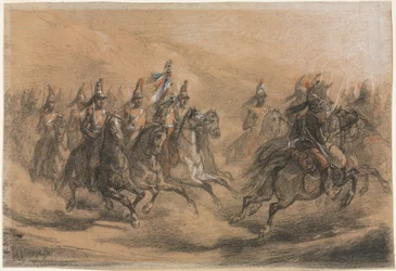 Charge de cavalerie, vers 1840