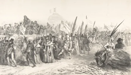 La grande revue du Juste-Milieu passant La Caricature, 30 octobre 1832