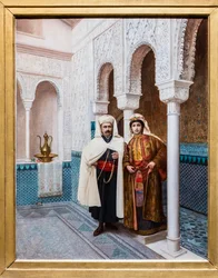 Couple de dignitaires séfarades dans un palais marocain