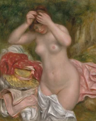 Baigneuse arrangeant ses cheveux