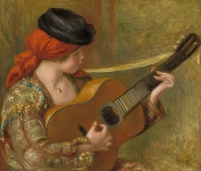Jeune femme espagnole avec une guitare