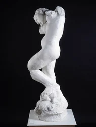 La voix intérieure, vue de profil (sculpture en marbre)
