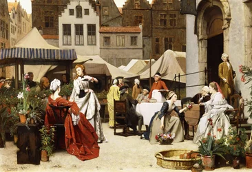 Le Marché aux fleurs, 1870