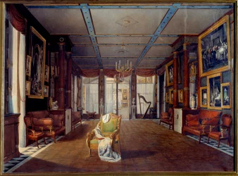 Le salon de musique au château de la Malmaison en 1812