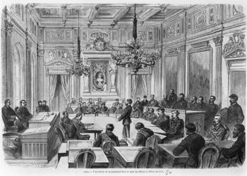 Membres de la Commune en session à l