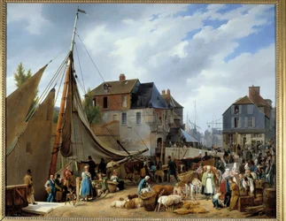 Embarquement de bétail dans le port de Honfleur